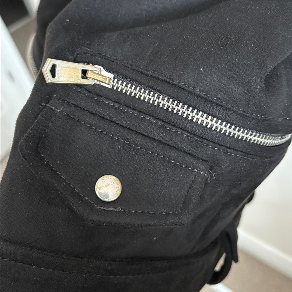 Zara TRF Suede Biker Jacket - Picture 8 of 10